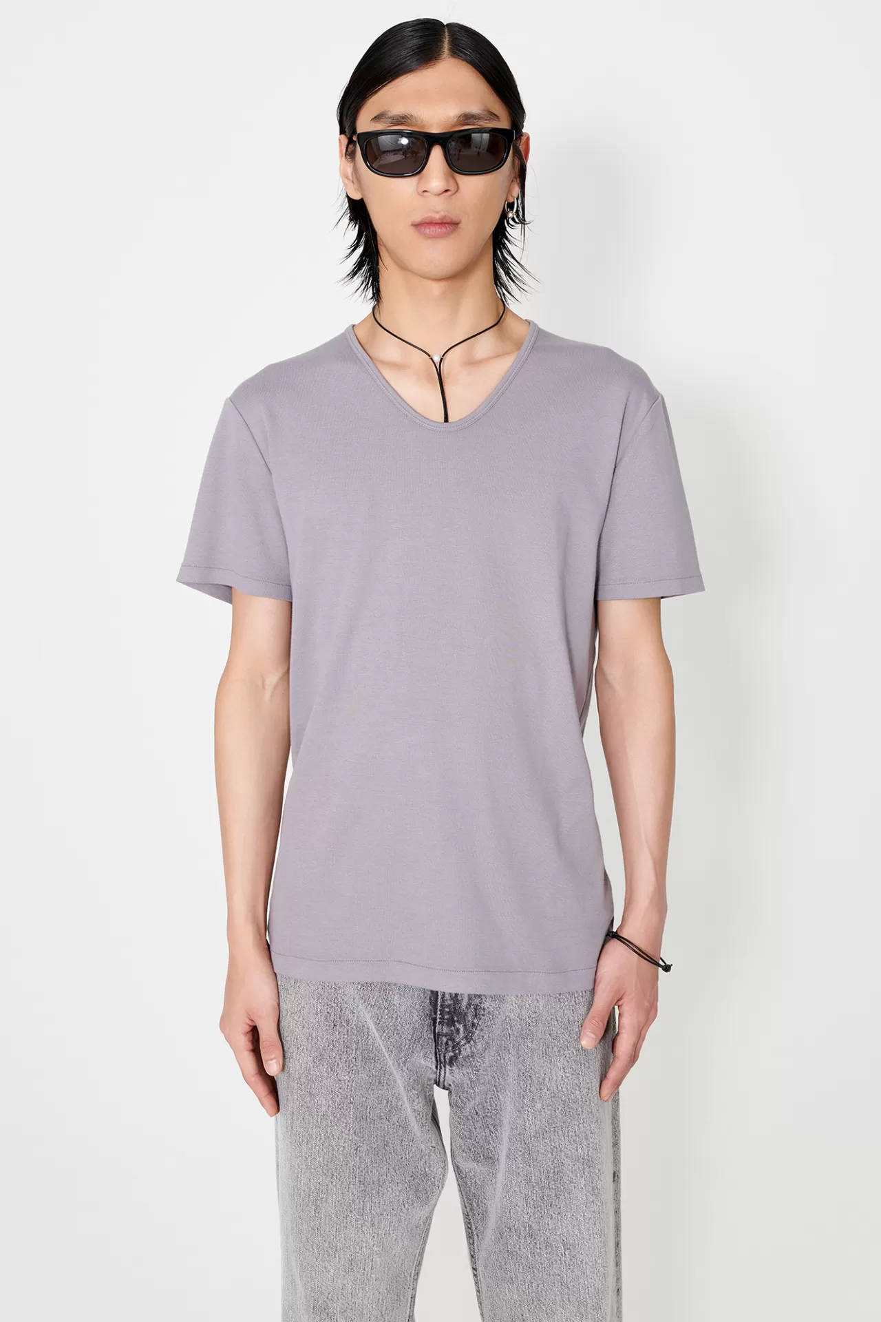 Fashion Our Legacy U-Neck T-Shirt Antique Lavender