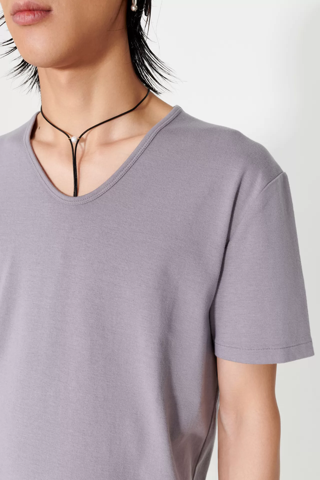 Fashion Our Legacy U-Neck T-Shirt Antique Lavender